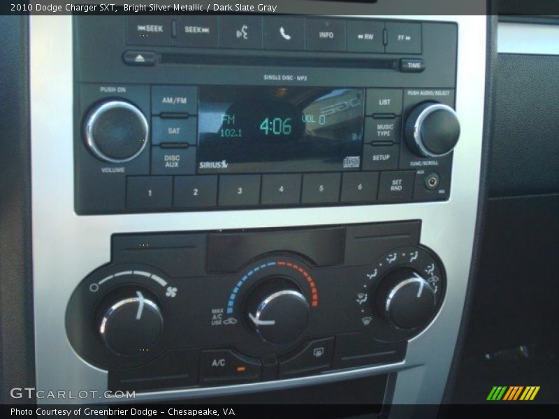 Bright Silver Metallic / Dark Slate Gray 2010 Dodge Charger SXT