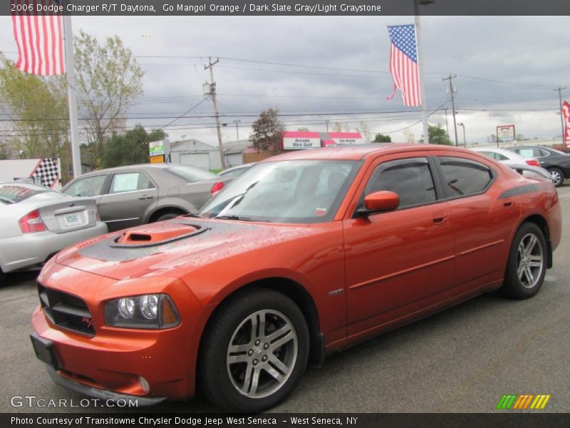 Go Mango! Orange / Dark Slate Gray/Light Graystone 2006 Dodge Charger R/T Daytona