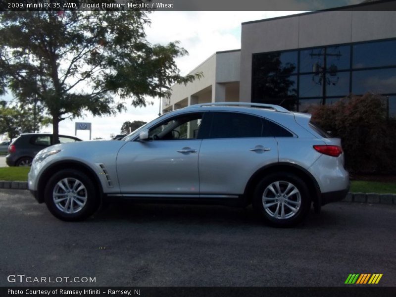 Liquid Platinum Metallic / Wheat 2009 Infiniti FX 35 AWD