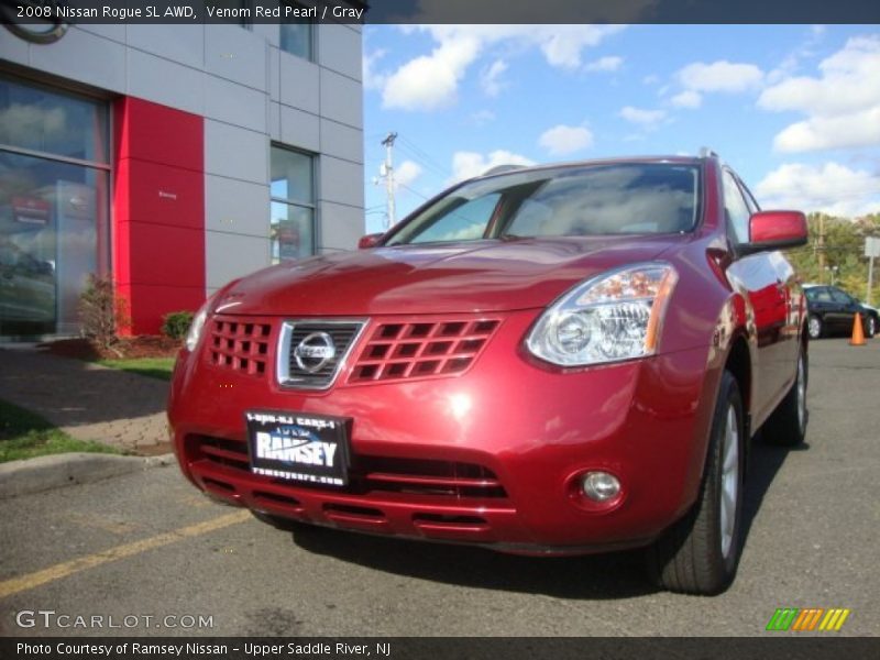 Venom Red Pearl / Gray 2008 Nissan Rogue SL AWD