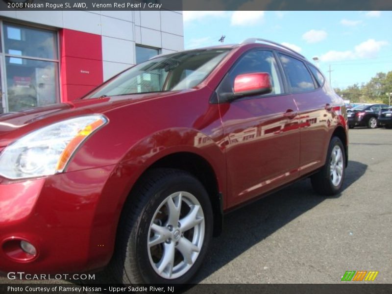 Venom Red Pearl / Gray 2008 Nissan Rogue SL AWD