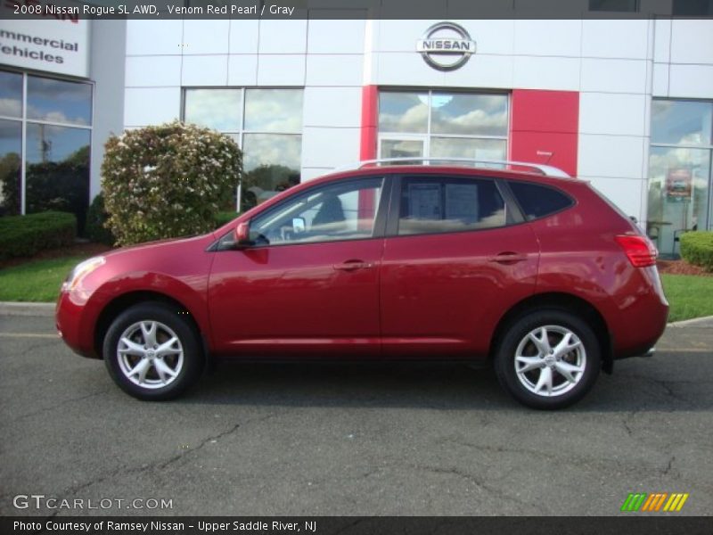 Venom Red Pearl / Gray 2008 Nissan Rogue SL AWD