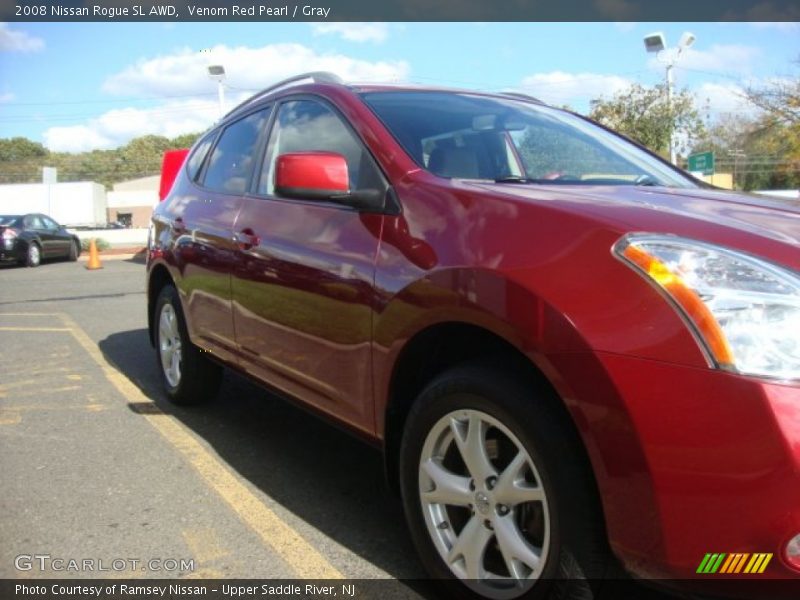 Venom Red Pearl / Gray 2008 Nissan Rogue SL AWD