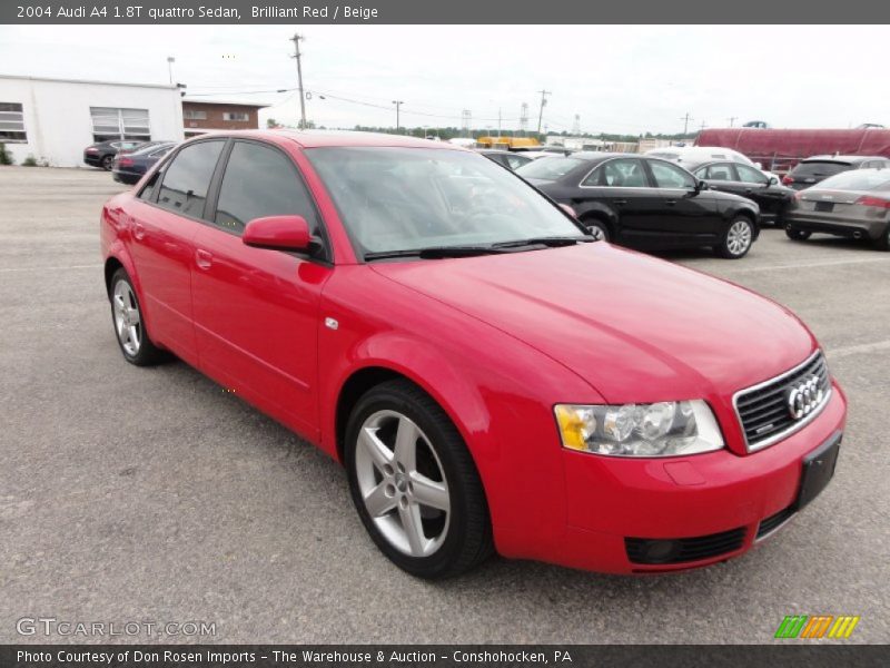 Brilliant Red / Beige 2004 Audi A4 1.8T quattro Sedan