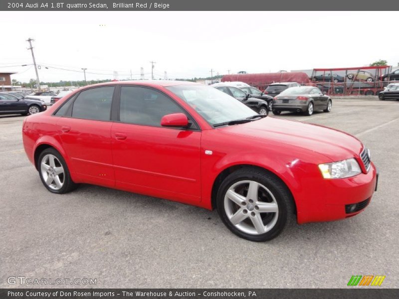 Brilliant Red / Beige 2004 Audi A4 1.8T quattro Sedan