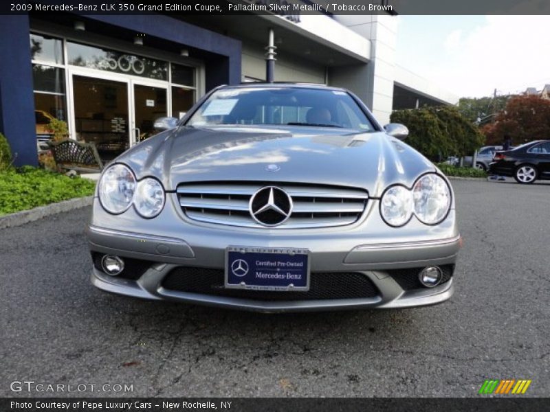 Palladium Silver Metallic / Tobacco Brown 2009 Mercedes-Benz CLK 350 Grand Edition Coupe