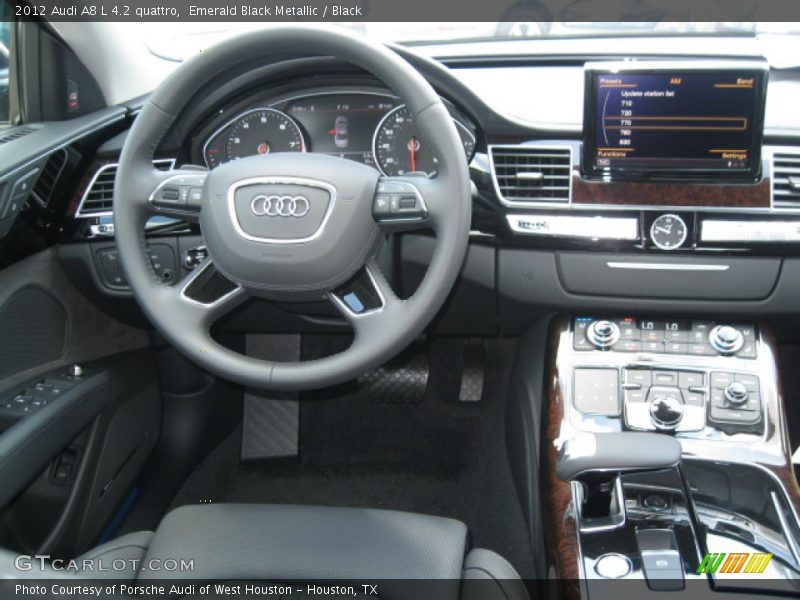 Emerald Black Metallic / Black 2012 Audi A8 L 4.2 quattro