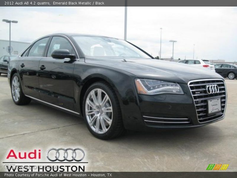 Emerald Black Metallic / Black 2012 Audi A8 4.2 quattro