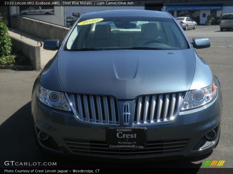 Steel Blue Metallic / Light Camel/Olive Ash 2010 Lincoln MKS EcoBoost AWD