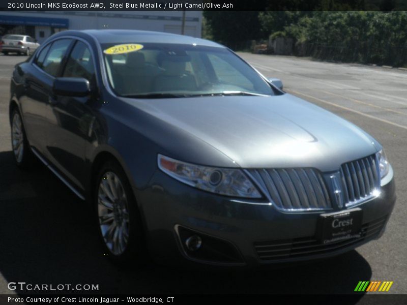 Steel Blue Metallic / Light Camel/Olive Ash 2010 Lincoln MKS EcoBoost AWD