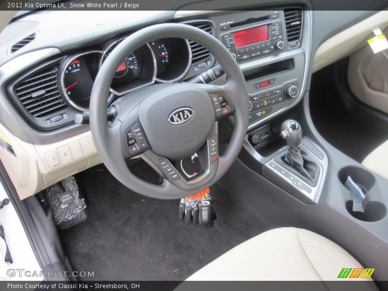 Snow White Pearl / Beige 2012 Kia Optima LX