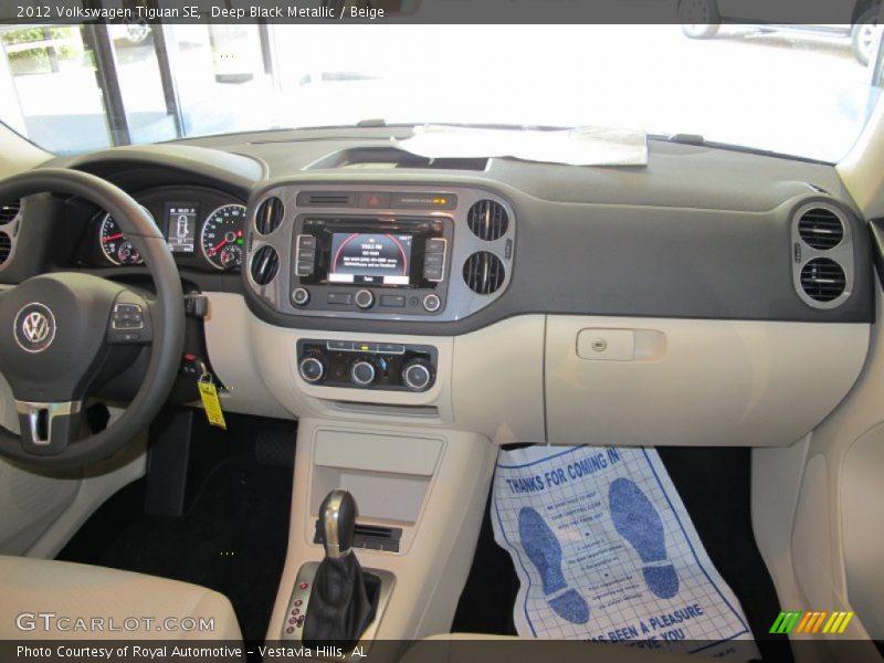 Deep Black Metallic / Beige 2012 Volkswagen Tiguan SE