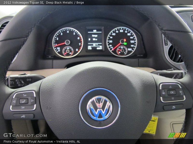 Deep Black Metallic / Beige 2012 Volkswagen Tiguan SE