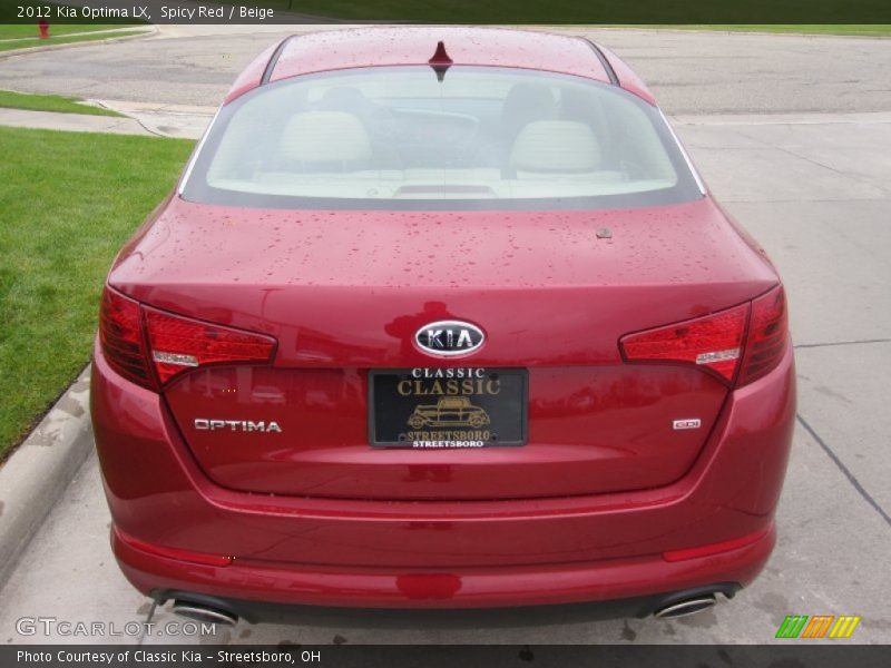 Spicy Red / Beige 2012 Kia Optima LX