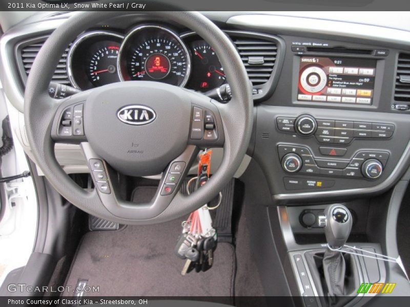 Snow White Pearl / Gray 2011 Kia Optima LX