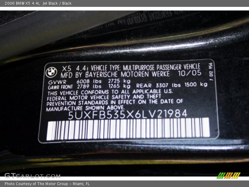 Jet Black / Black 2006 BMW X5 4.4i