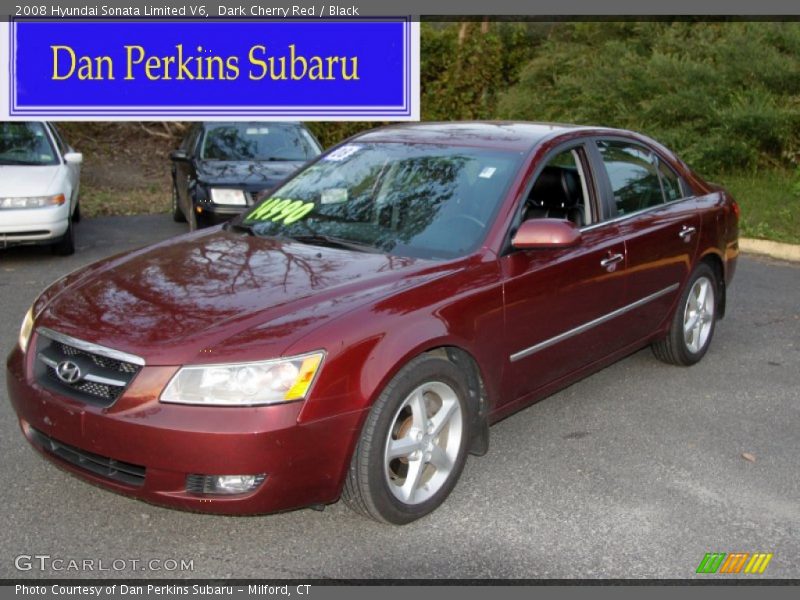 Dark Cherry Red / Black 2008 Hyundai Sonata Limited V6