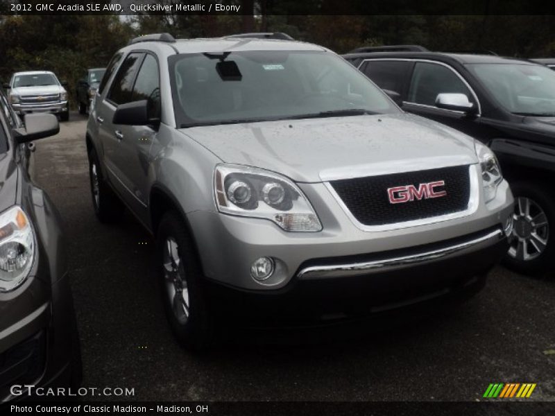 Quicksilver Metallic / Ebony 2012 GMC Acadia SLE AWD