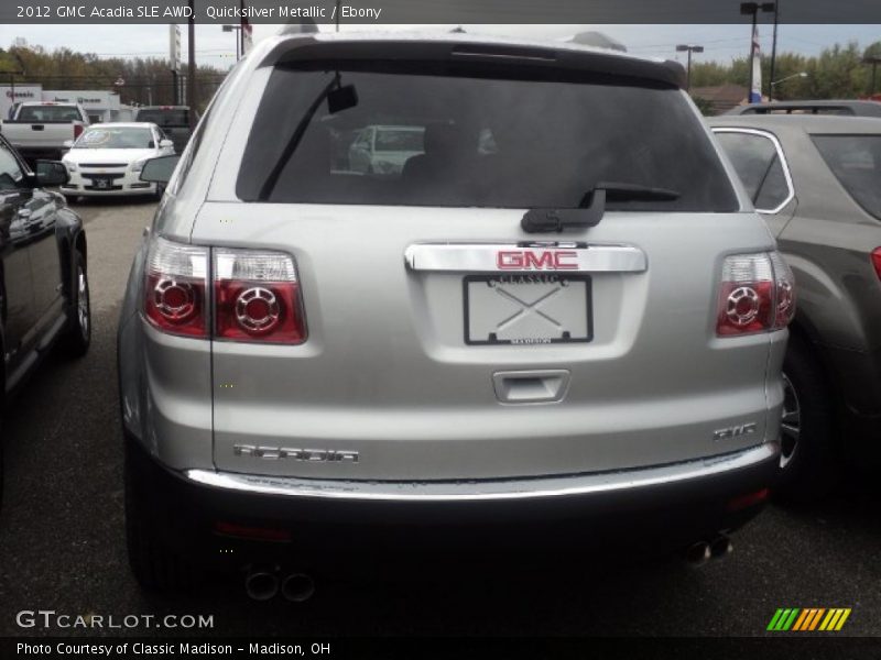 Quicksilver Metallic / Ebony 2012 GMC Acadia SLE AWD