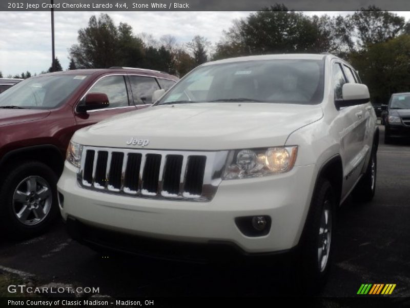 Stone White / Black 2012 Jeep Grand Cherokee Laredo 4x4