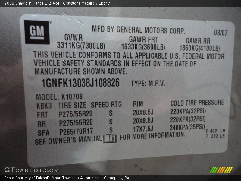 Graystone Metallic / Ebony 2008 Chevrolet Tahoe LTZ 4x4