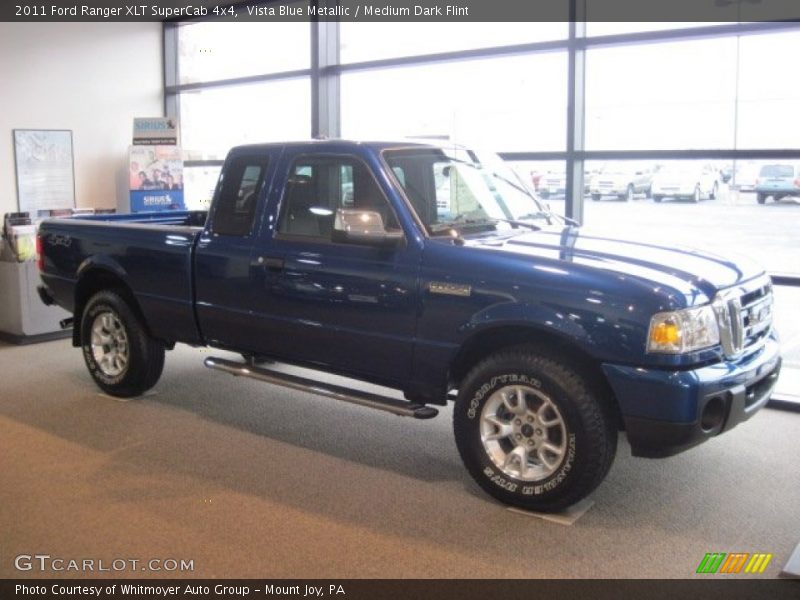 Vista Blue Metallic / Medium Dark Flint 2011 Ford Ranger XLT SuperCab 4x4