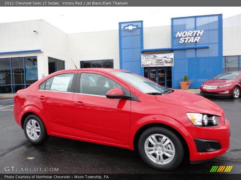 Victory Red / Jet Black/Dark Titanium 2012 Chevrolet Sonic LT Sedan