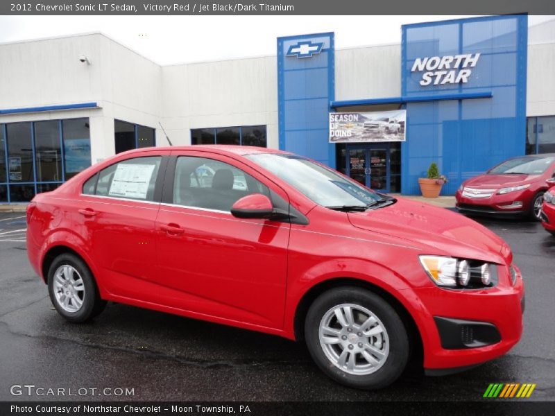 Victory Red / Jet Black/Dark Titanium 2012 Chevrolet Sonic LT Sedan
