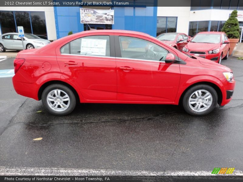 Victory Red / Jet Black/Dark Titanium 2012 Chevrolet Sonic LT Sedan