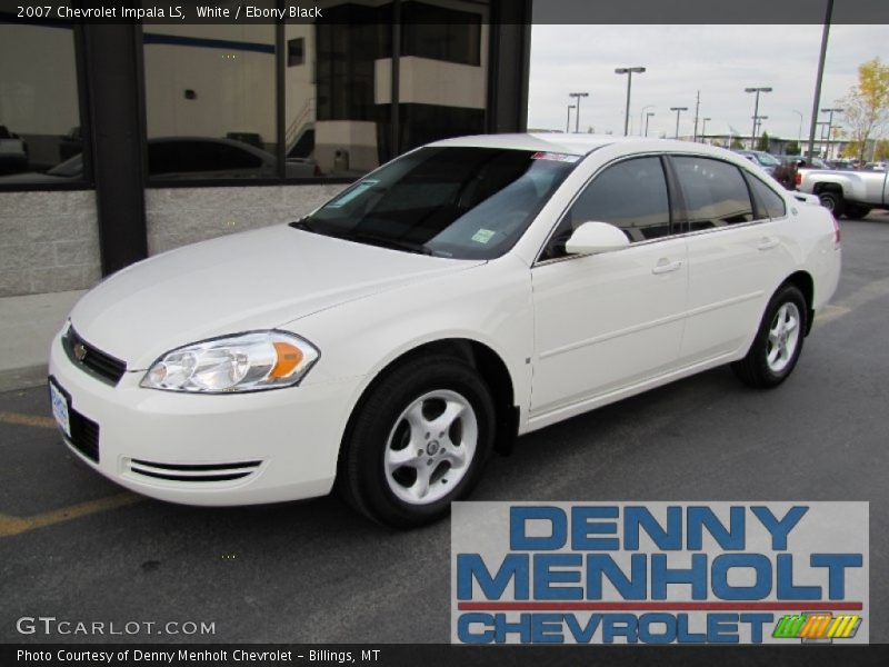 White / Ebony Black 2007 Chevrolet Impala LS