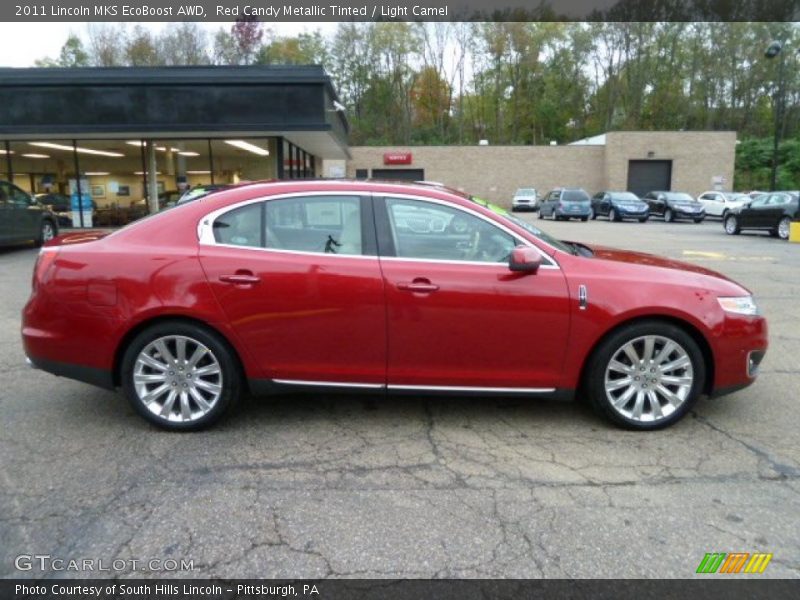 Red Candy Metallic Tinted / Light Camel 2011 Lincoln MKS EcoBoost AWD