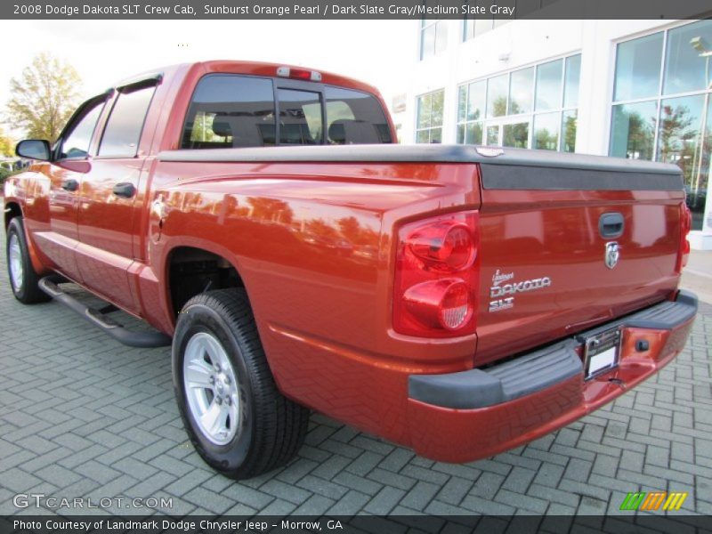 Sunburst Orange Pearl / Dark Slate Gray/Medium Slate Gray 2008 Dodge Dakota SLT Crew Cab