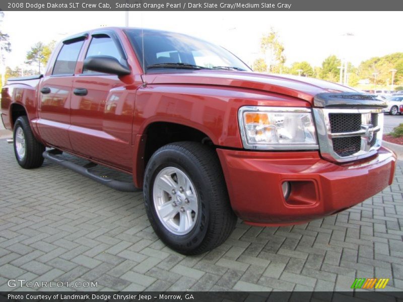 Sunburst Orange Pearl / Dark Slate Gray/Medium Slate Gray 2008 Dodge Dakota SLT Crew Cab
