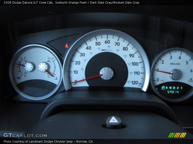 Sunburst Orange Pearl / Dark Slate Gray/Medium Slate Gray 2008 Dodge Dakota SLT Crew Cab