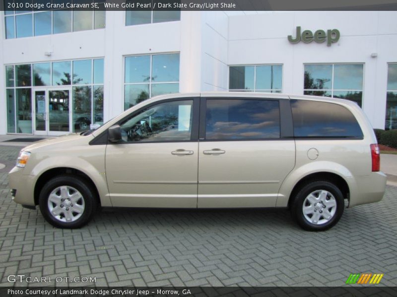 White Gold Pearl / Dark Slate Gray/Light Shale 2010 Dodge Grand Caravan SE