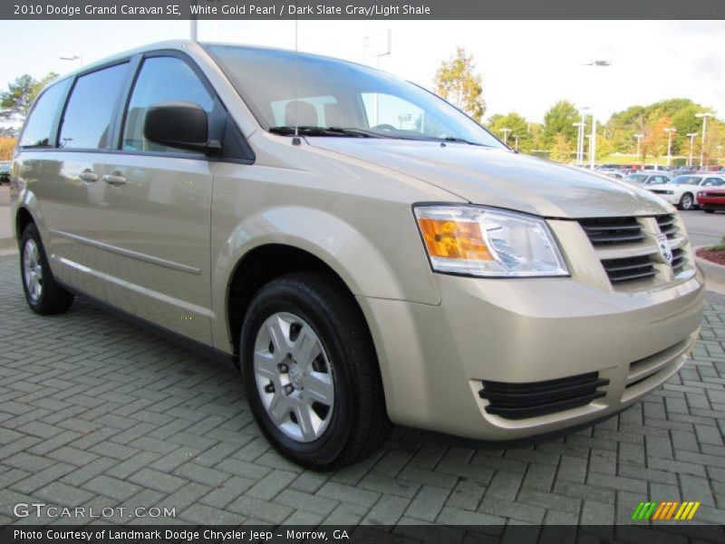 White Gold Pearl / Dark Slate Gray/Light Shale 2010 Dodge Grand Caravan SE