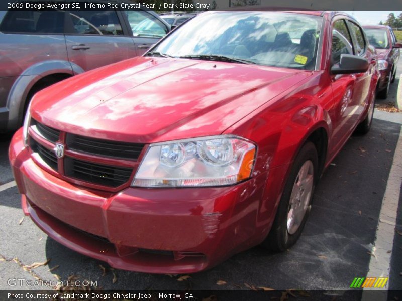 Inferno Red Crystal Pearl / Dark Slate Gray 2009 Dodge Avenger SE