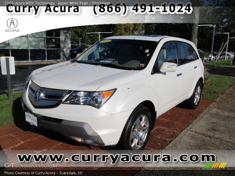 Aspen White Pearl / Parchment 2009 Acura MDX Technology