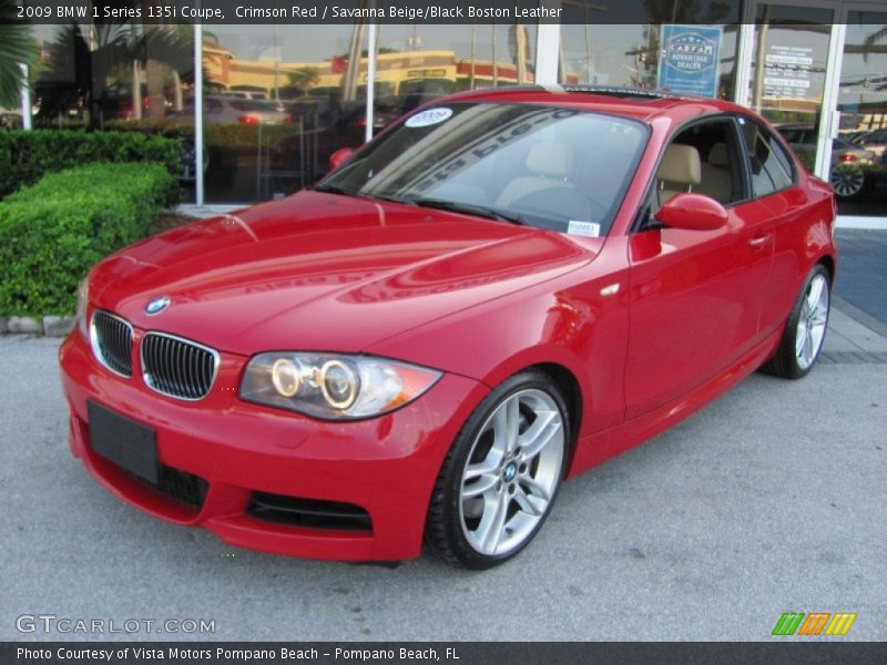 Crimson Red / Savanna Beige/Black Boston Leather 2009 BMW 1 Series 135i Coupe