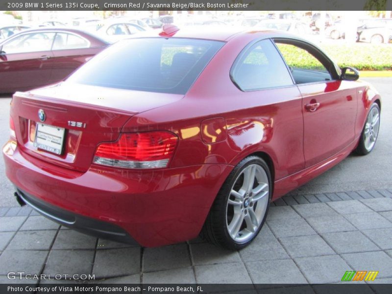 Crimson Red / Savanna Beige/Black Boston Leather 2009 BMW 1 Series 135i Coupe
