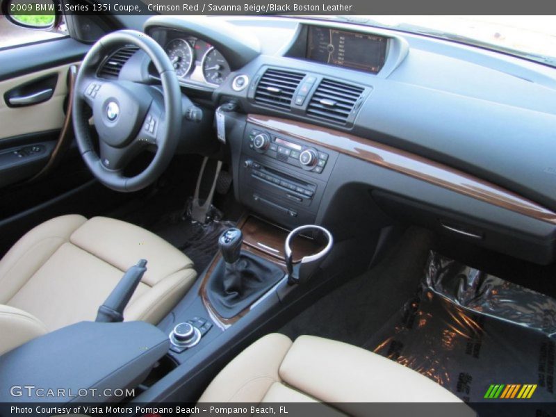 Crimson Red / Savanna Beige/Black Boston Leather 2009 BMW 1 Series 135i Coupe