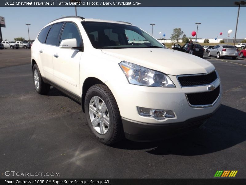 White Diamond Tricoat / Dark Gray/Light Gray 2012 Chevrolet Traverse LT