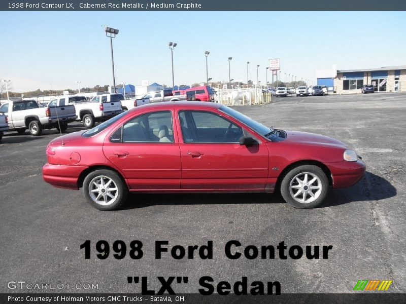 Cabernet Red Metallic / Medium Graphite 1998 Ford Contour LX