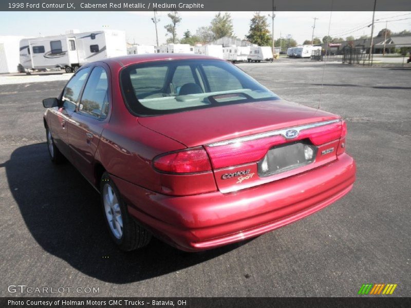 Cabernet Red Metallic / Medium Graphite 1998 Ford Contour LX