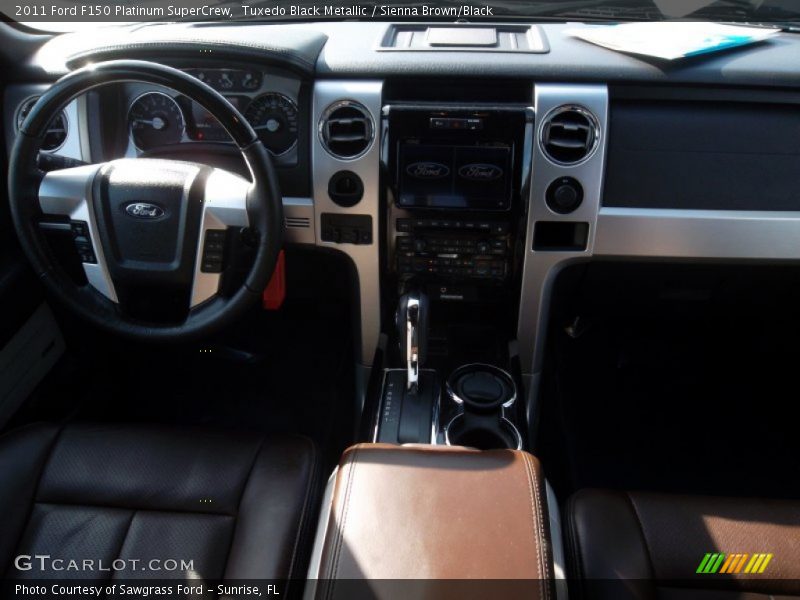Tuxedo Black Metallic / Sienna Brown/Black 2011 Ford F150 Platinum SuperCrew
