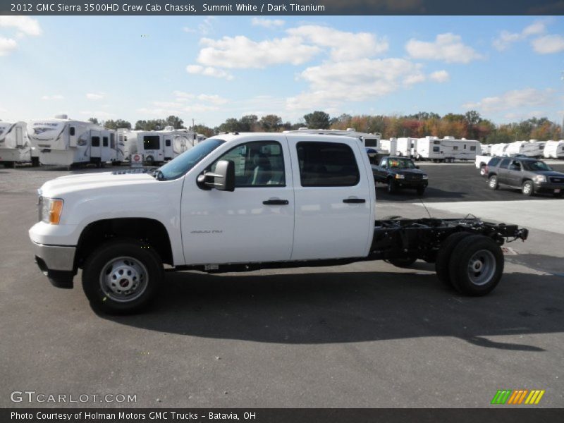 Summit White / Dark Titanium 2012 GMC Sierra 3500HD Crew Cab Chassis