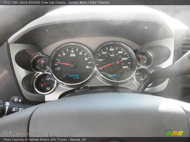 Summit White / Dark Titanium 2012 GMC Sierra 3500HD Crew Cab Chassis