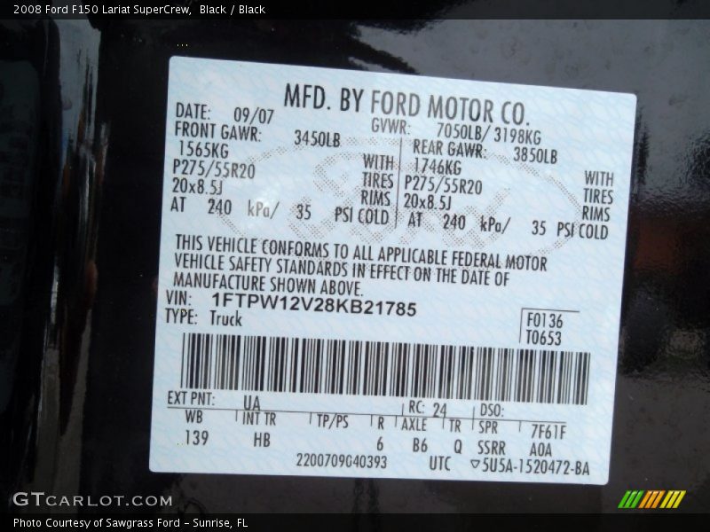 Black / Black 2008 Ford F150 Lariat SuperCrew