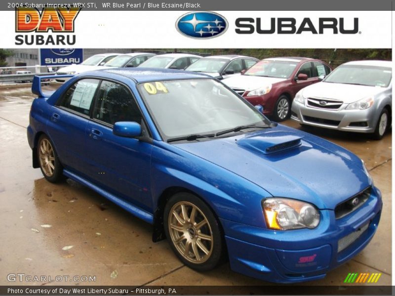 WR Blue Pearl / Blue Ecsaine/Black 2004 Subaru Impreza WRX STi