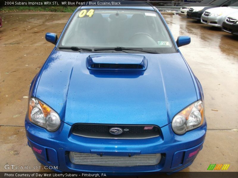 WR Blue Pearl / Blue Ecsaine/Black 2004 Subaru Impreza WRX STi
